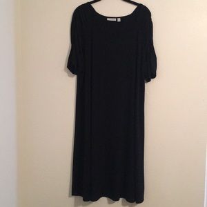 Susan Graver Liquid Knit Dress with Ruched Sleeves